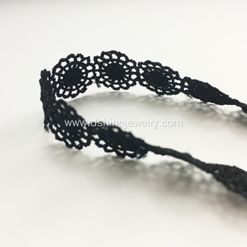 Black Water Soluble Lace Sunflower Necklace For Women